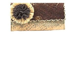 NEW SHEBOBO women's straw envelope clutches in black